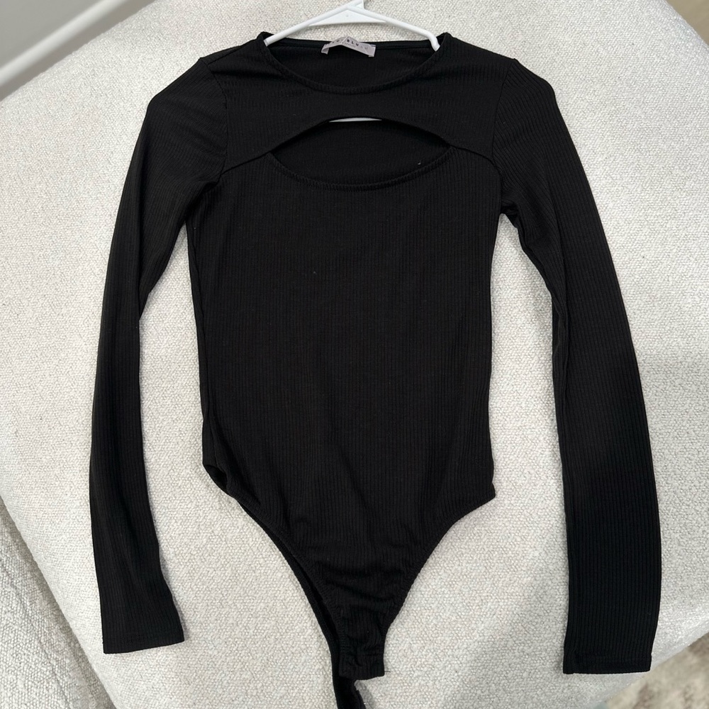 Black long sleeve body suit